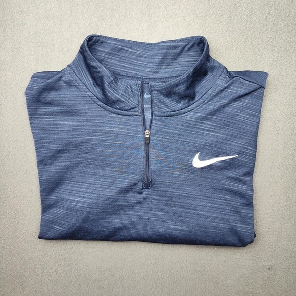 Nike Dri-FIT Pullover Mens XL Blue 1/4 Zip Long Sleeve Golf Running Shirt Work - Picture 1 of 12